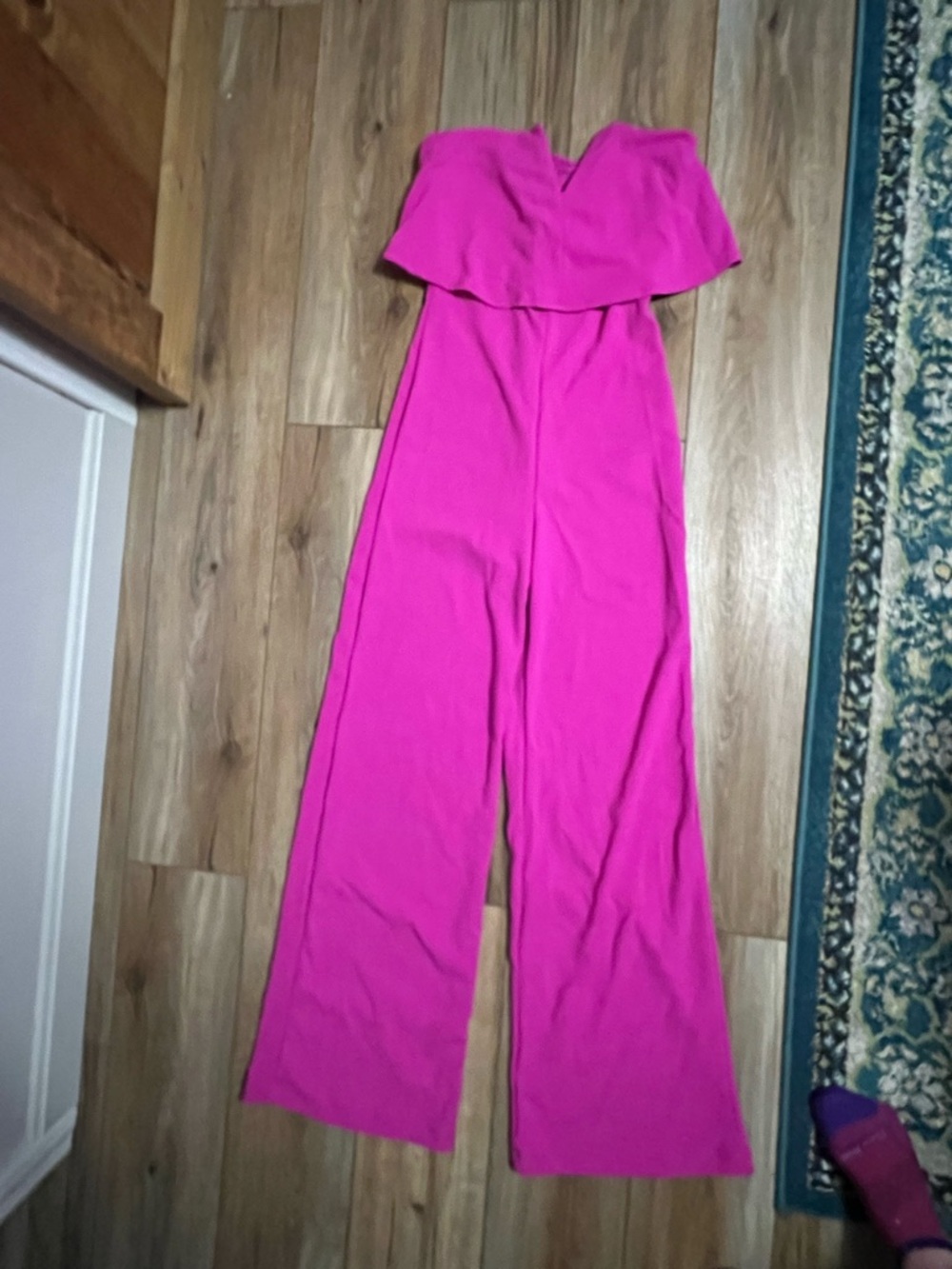 Lulus Strapless Wide-Leg Jumpsuit - Hot Pink - Picture 1 of 2